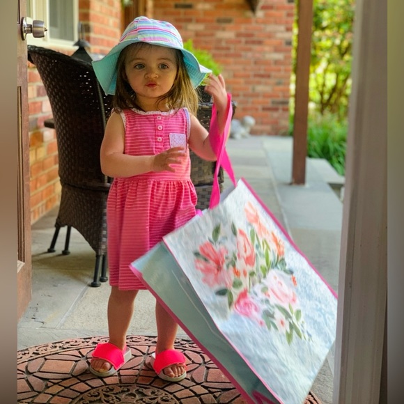 Carter's Kids Multicolor Striped Reversible Swim / Sun Hat | Girls 2-4T - Picture 5 of 5